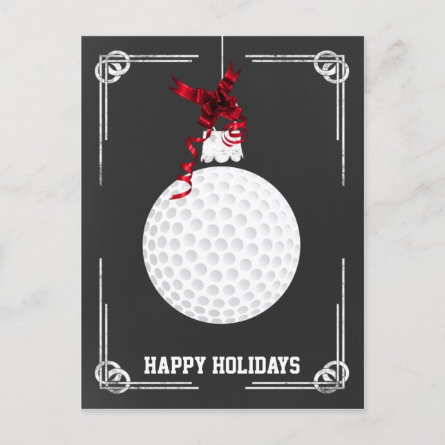 Cartes Pour Fêtes Annuelles chalkboard golfer Christmas Cards (Devant)