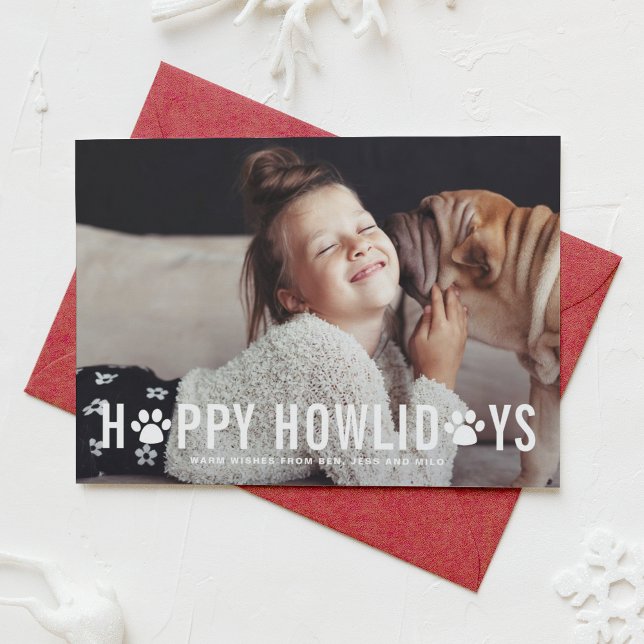 Cartes Pour Fêtes Annuelles Chalkboard Happy Howlidays Typographie Animaux de  (Créateur téléchargé)