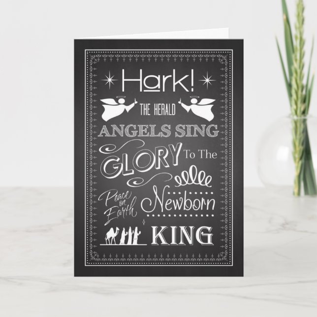 Cartes Pour Fêtes Annuelles Chalkboard Hark (Devant)