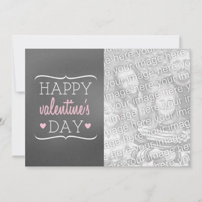 Cartes Pour Fêtes Annuelles Chalkboard Inspecred Photo Valentine (Devant)