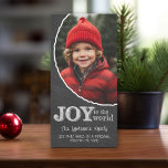Cartes Pour Fêtes Annuelles Chalkboard Joy to the World Photo Frame<br><div class="desc">Une carte photo moderne et branchée de Noël avec un look vintage de tableau à craie qui est populaire en ce moment.</div>