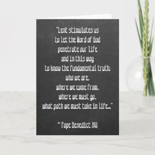 Cartes Pour Fêtes Annuelles Chalkboard Lent Signifiant Pape Benoît XVI Pâques