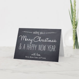 Cartes Pour Fêtes Annuelles Chalkboard Look Christmas Grey Card