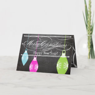 Cartes Pour Fêtes Annuelles Chalkboard Merry Christmas Family Photo Card