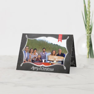 Cartes Pour Fêtes Annuelles Chalkboard Merry Christmas Family Photo Card