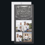 Cartes Pour Fêtes Annuelles Chalkboard Noël Écriture chrétienne<br><div class="desc">Bible de Noël Verse Carte photo,  Ésaïe 9:6... .
 ~Isaiah 9:6" Tableau noir et gris foncé avec un graphique en texte blanc fait un joli salut de Noël chrétien décontracté. Tous les dessins et modèles Copyright © www.CuteComfy.com</div>