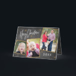 Cartes Pour Fêtes Annuelles Chalkboard Photo Collage Faux Gold Parties scintil<br><div class="desc">Envoyez vos souhaits pour un Joyeux Noël avec cette carte de vacances moderne avec un collage photo sur un arrière - plan de style tableau noir.</div>