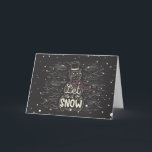 Cartes Pour Fêtes Annuelles Chalkboard Snowman Noël<br><div class="desc">Chalkboard bonhomme de neige avec la neige et les mots,  "Laisse-le neiger." Image de vecteezy.</div>