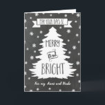 Cartes Pour Fêtes Annuelles Chalkboard Tante & Oncle Merry Christmas Card<br><div class="desc">Joyeuse carte de voeux de Noël pour votre tante et votre oncle avec motif en damier rustique,  arbre de Noël et flocons de neige. Souhaitez bien à votre tante et à votre oncle cette saison de vacances avec cette carte de voeux élégante.</div>