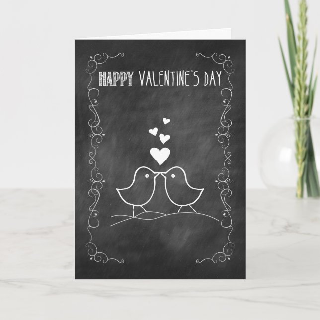 Cartes Pour Fêtes Annuelles Chalkboard Valentine (Devant)