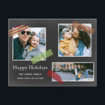 Cartes Pour Fêtes Annuelles Chalkboard Washi Bande Multiphoto Collage<br><div class="desc">Chalkboard Washi Bande Multiphoto Collage de photos Carte postale Holiday</div>
