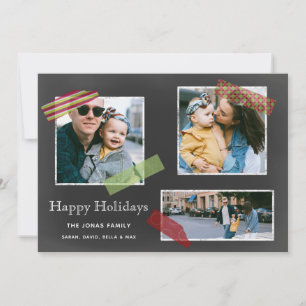 Cartes Pour Fêtes Annuelles Chalkboard Washi Bande Multiphoto Collage
