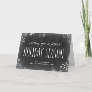 Cartes Pour Fêtes Annuelles Chalked Snowflakes Business Holiday Card