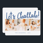 Cartes Pour Fêtes Annuelles Challah Moderne Simple Trois Vacances Photo<br><div class="desc">Design est composé d'arrière - plan blanc simple avec une typographie joueuse cursive. Ajoutez votre nom,  votre salutation et votre année</div>