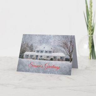 Cartes Pour Fêtes Annuelles Chambre ouverte rustique d'hiver de pays primitif