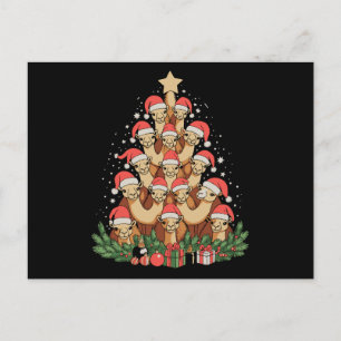 Cartes Pour Fêtes Annuelles Chameau de Noël Arbre Xmas Famille Saison des Fête