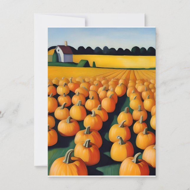 Cartes Pour Fêtes Annuelles champ de citrouilles d'Halloween automne (Devant)