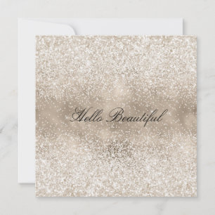 Cartes Pour Fêtes Annuelles Champagne Gold White Glitzy Parties scintillant