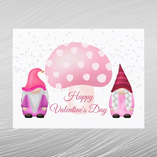 Cartes Pour Fêtes Annuelles Champagne rose Gnome Valentine (Créateur téléchargé)