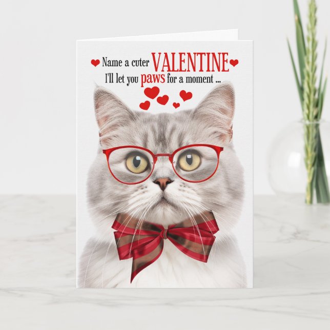 Cartes Pour Fêtes Annuelles Champagne Tabby Chat Lover Valentine Humour Feline (Devant)
