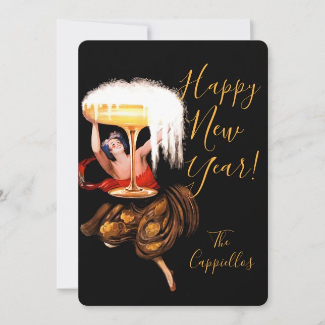 Cartes Pour Fêtes Annuelles Champagne Toast New Year  (Devant)