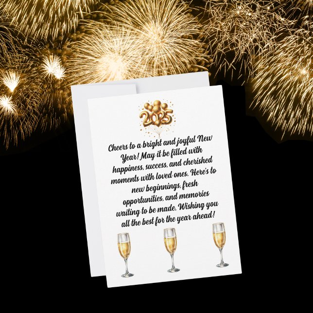 Cartes Pour Fêtes Annuelles Champagne White & Gold Jour de l'An (The perfect greeting for the perfect person!)