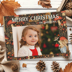 Cartes Pour Fêtes Annuelles Champignons de Whimsici Forêt de Bois Noël