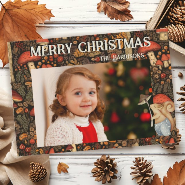 Cartes Pour Fêtes Annuelles Champignons de Whimsici Forêt de Bois Noël (Créateur téléchargé)