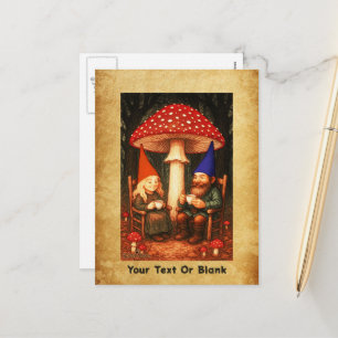 Cartes Pour Fêtes Annuelles Champignons et Gnomes d'Amanita