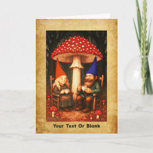 Cartes Pour Fêtes Annuelles Champignons et Gnomes d'Amanita