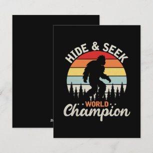 Cartes Pour Fêtes Annuelles Champion du Monde de Cache-Cache Bigfoot