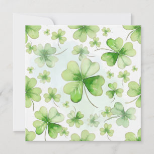 Cartes Pour Fêtes Annuelles Chance Aquarelle Trèfle à Quatre Feuilles Maman Pa