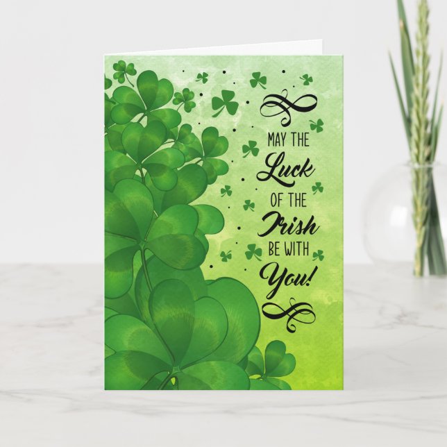 Cartes Pour Fêtes Annuelles Chance de la Saint-Patrick du trèfle irlandais (Devant)