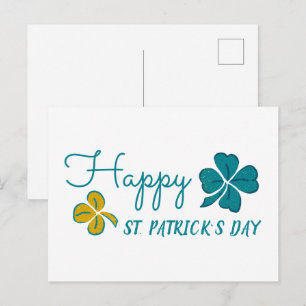 Cartes Pour Fêtes Annuelles Chance Shamrock de trèfle Dessin Saint Patrick`s D