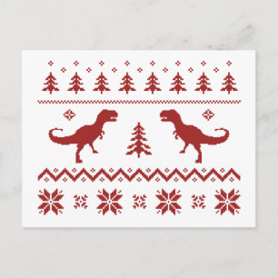 Cartes Pour Fêtes Annuelles Chandail de Noël de T-Rex Dinosaur