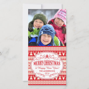Cartes Pour Fêtes Annuelles Chandail de Noël Photo de vacances Motif
