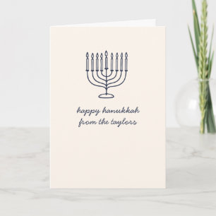 Cartes Pour Fêtes Annuelles Chandelier de Hanukkah personnalisé minimaliste le
