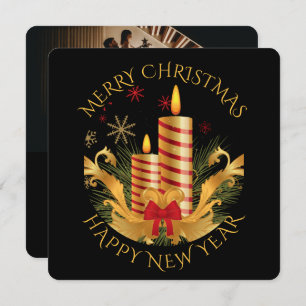 Cartes Pour Fêtes Annuelles Chandelle traditionnelle élégante Photo de Noël