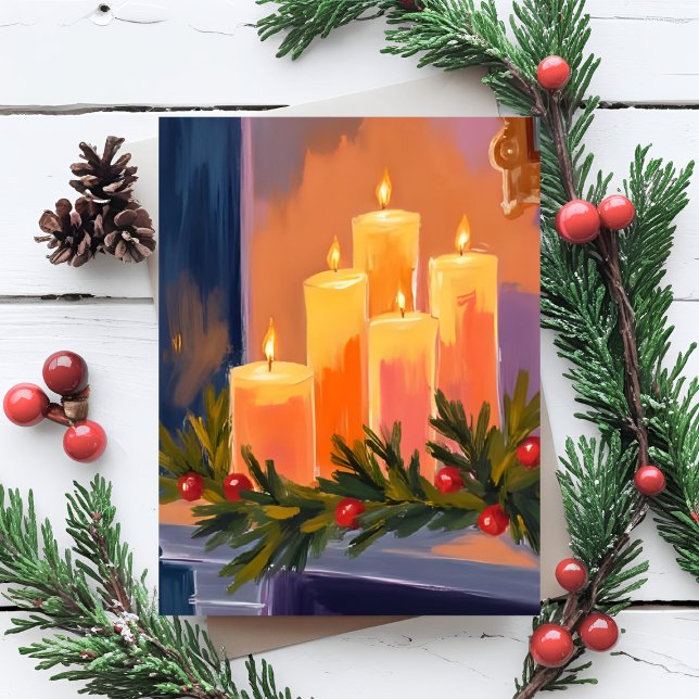 Cartes Pour Fêtes Annuelles Chandelles de Noël (Créateur téléchargé)