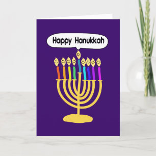 Cartes Pour Fêtes Annuelles Channukah heureux Menora/Chanukia