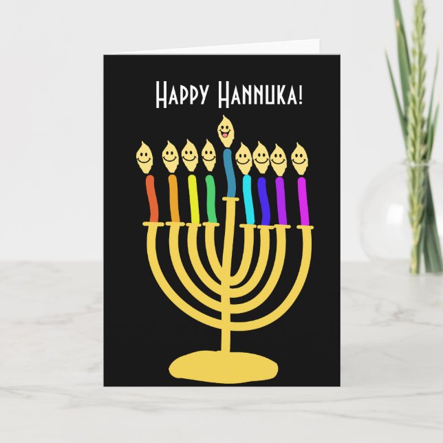 Cartes Pour Fêtes Annuelles Channukah heureux Menora/Chanukia (Devant)
