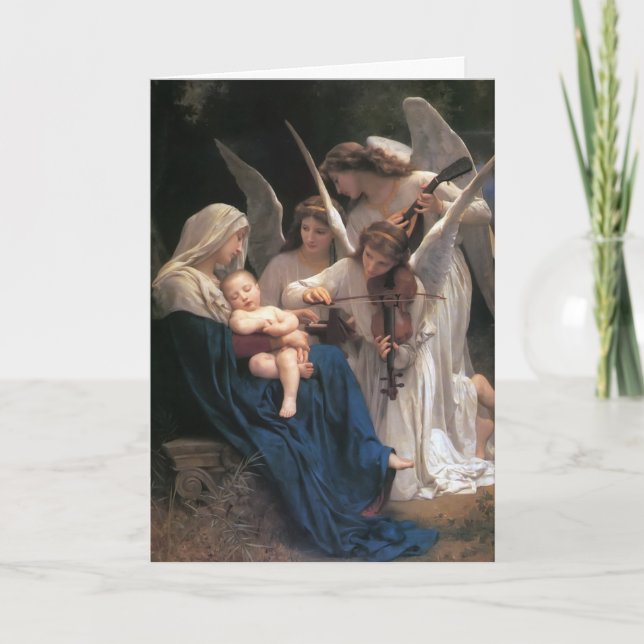 Cartes Pour Fêtes Annuelles Chanson de Noël de cru d'anges (Devant)