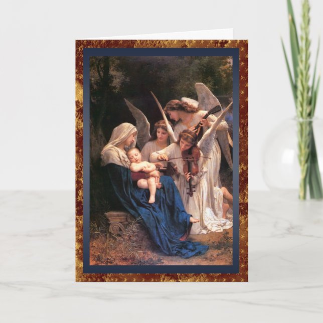 Cartes Pour Fêtes Annuelles Chanson de Noël de cru d'anges (Devant)