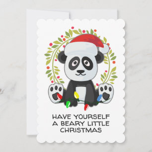 Cartes Pour Fêtes Annuelles Chanson de Noël drôle Pun Panda