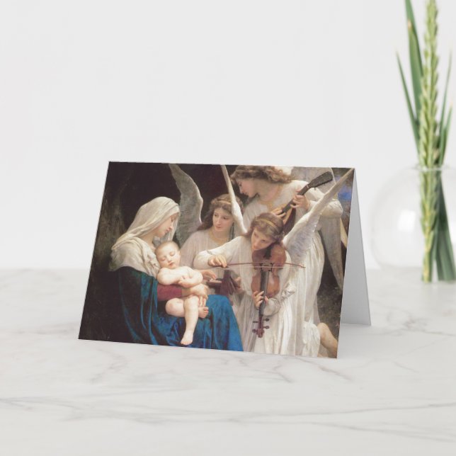 Cartes Pour Fêtes Annuelles Chanson des anges - William Bouguereau Christmas H (Devant)