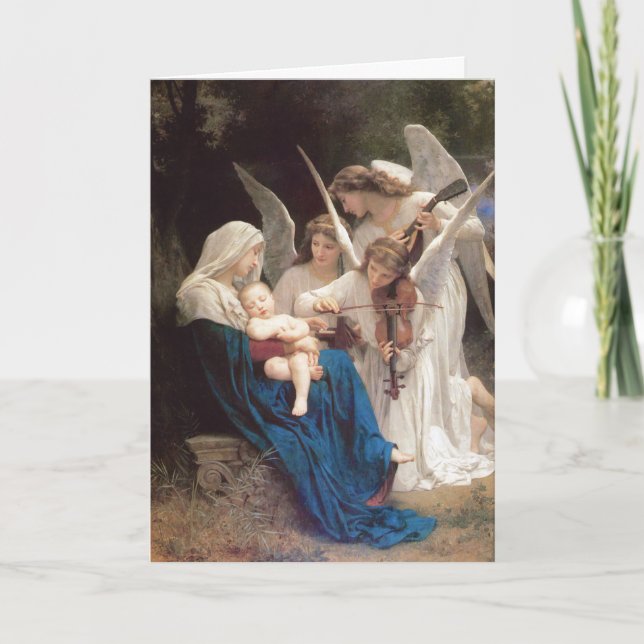Cartes Pour Fêtes Annuelles Chanson des anges - William Bouguereau Noël (Devant)