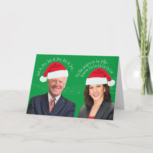 Cartes Pour Fêtes Annuelles Chansons de fêtes de BidenHarris- Laissez faire Jo (Devant)