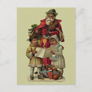 Cartes Pour Fêtes Annuelles Chant vintage de musique de Noël Père Noël