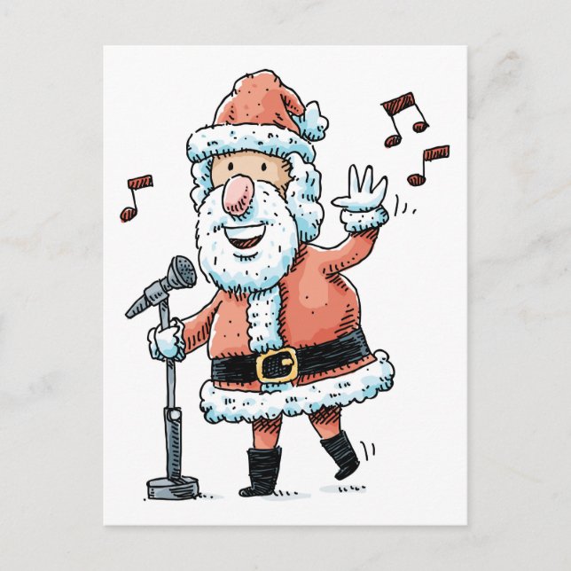 Cartes Pour Fêtes Annuelles Chanter le Père Noël (Devant)