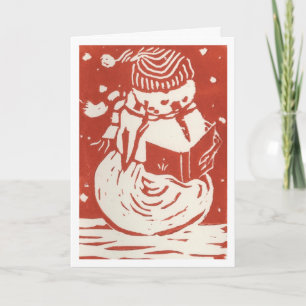 Cartes Pour Fêtes Annuelles Chanteur de neige
